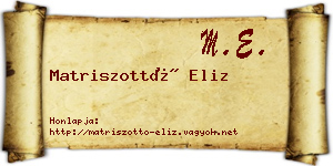 Matriszottó Eliz névjegykártya